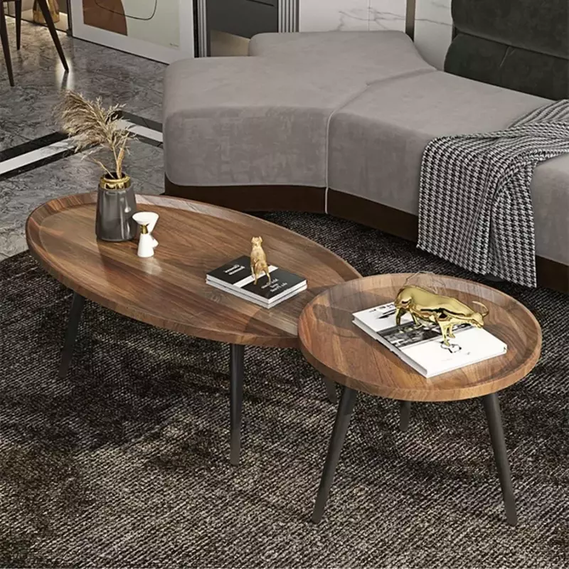 Кофейные столики для гостиной, деревянный журнальный столик, мебель для дома, мебели, круглый роскошный дизайн, сервировочный современный орех для кафе