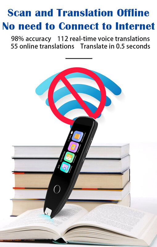 Bolígrafo de lectura con escáner electrónico, bolígrafo de traducción de idiomas sin conexión, voz AI, 2023 pulgadas, popular, 3,5