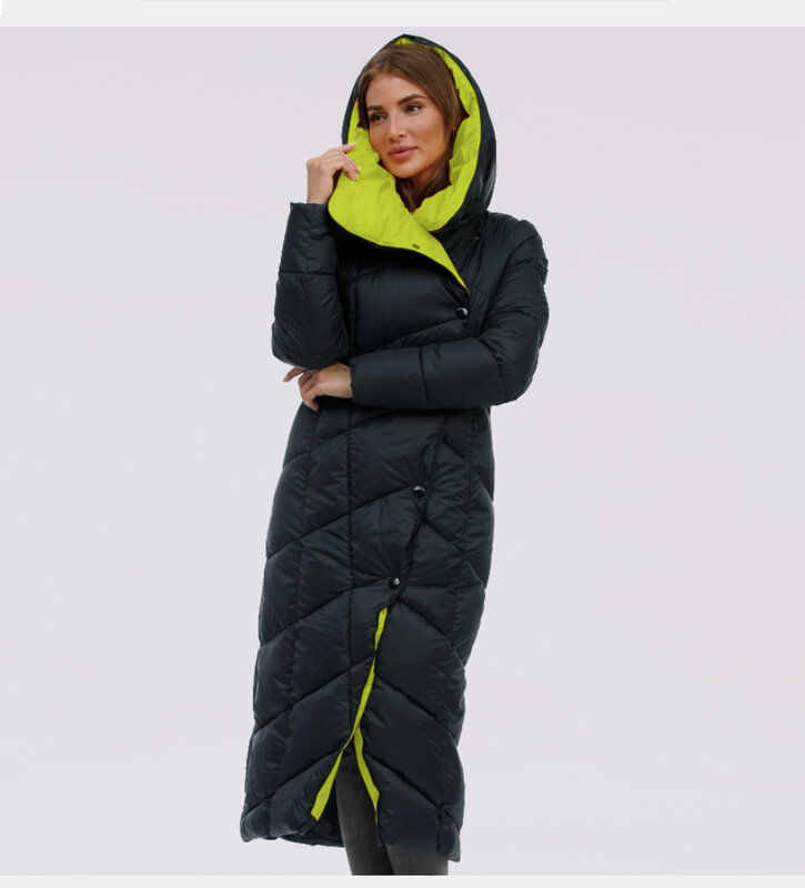 CEPRASK New Women's Down Jacket Winter Parkas Hooded Female Quilted Coat Long Large Size Outwear Warm Cotton Classic Clothing