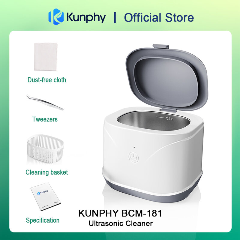 KUNPHY-Dentadura Ultrasonic Cleaner, Dental Assistant, banho de lavagem, ultra-som limpeza profunda, Alinhador Retainer, dentes falsos