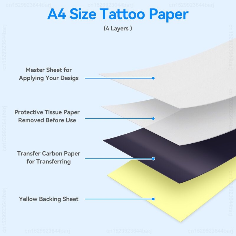10 Sheets Tattoo Transfer Paper A4 Size Stencil Thermal Paper Copy Paper for Tattoo Transfer Machine Accessories Tattoo Supplies