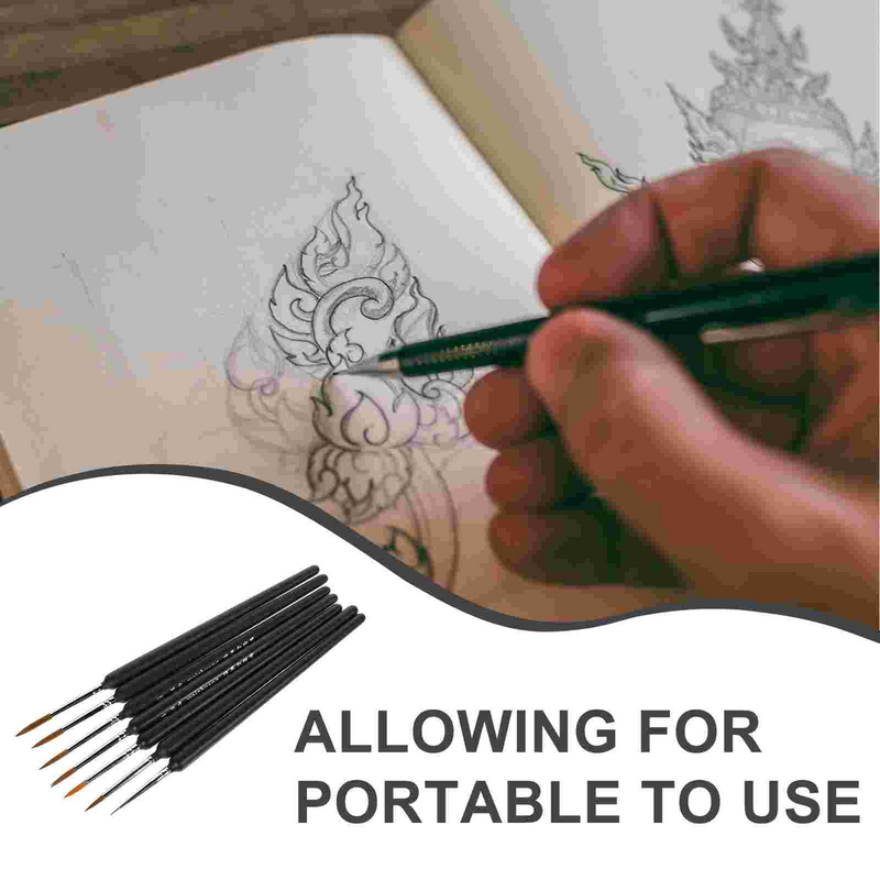 Profissional Lobo Fine Paint Brush Sets, Fine Pintura Pen, Nylon Escova De Cabelo, Desenho Linha Pen, Art Supplies, A45