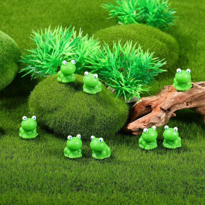 100Pcs Little Frog Resin Crafts Miniature Landscape Statues Ornaments Artificial Frogs Figurines Small Model Garden Decoration