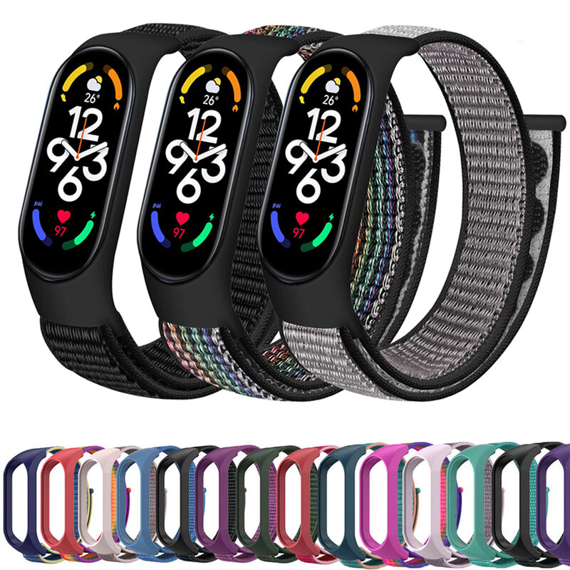 Anello in Nylon per Xiaomi Mi Band 7-7 nfc smartwatch Wristband Sport Miband7 Correa braccialetto di ricambio smart band 7 6 5 4 3 Strap