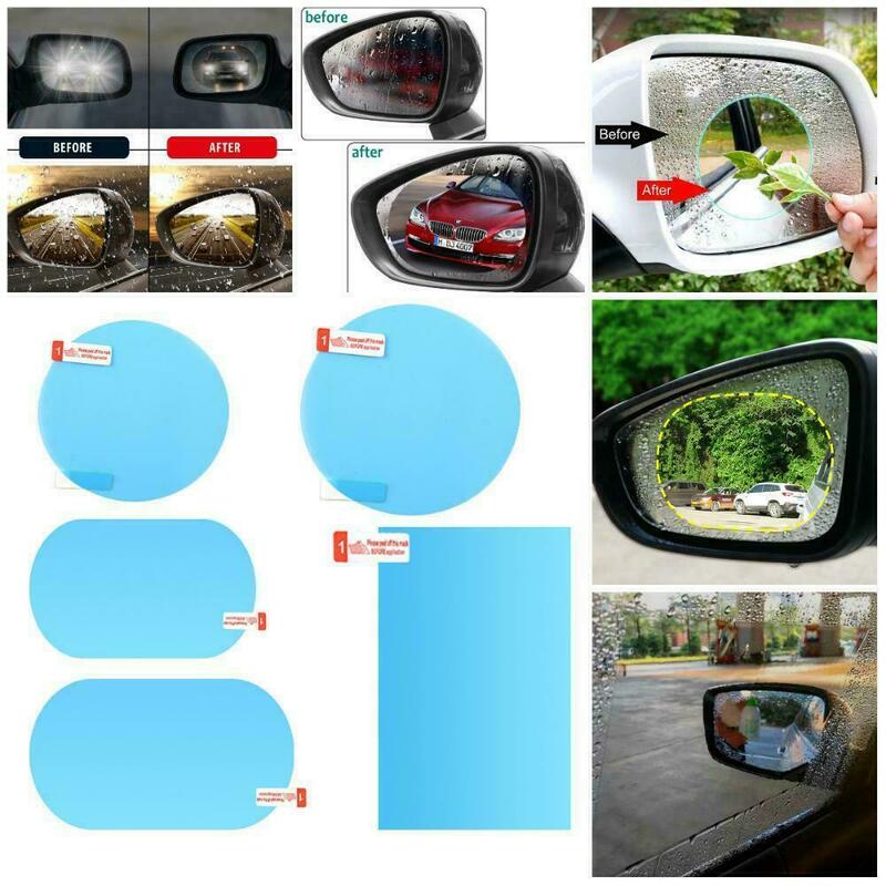 2Pcs สติกเกอร์รถกันฝนฟิล์มสำหรับกระจกมองหลังรถยนต์กระจกมองหลังรถยนต์กระจกฝนฟิล์ม Clear Sight In Rainy Days รถฟิล์ม