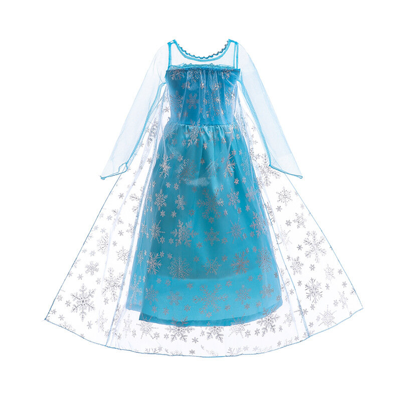 Платье Эльзы для девочек, костюм Эльзы, платье Анны Снежной королевы, Детский костюм для косплея на день рождения, модель 2024 года, карнавальный костюм для девочек «Холодное сердце»