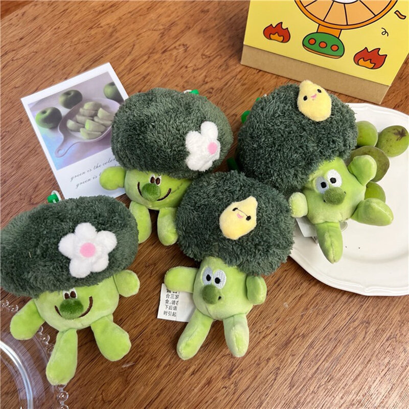 New Super Cute Plush Broccoli Criativo Cartoon Stuffed Plush Vegetable couve-flor Boneca Keychain Pingente Mulheres Bag Decoração