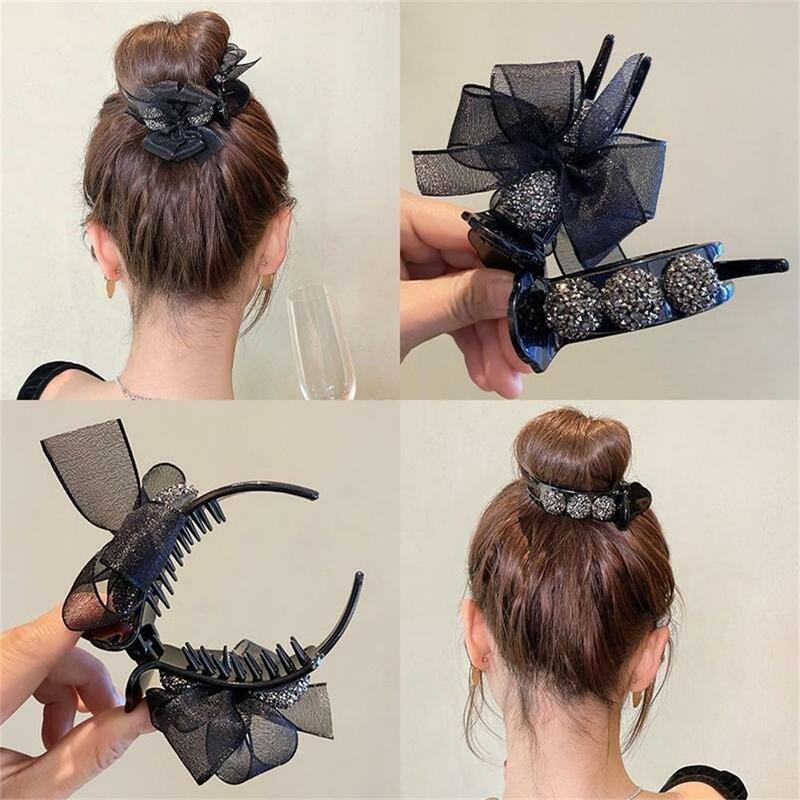 Sparkling Design brilhante borboleta Hairpin, Haircard temperamento elegante, acessórios de cabelo populares, 1 a 10pcs