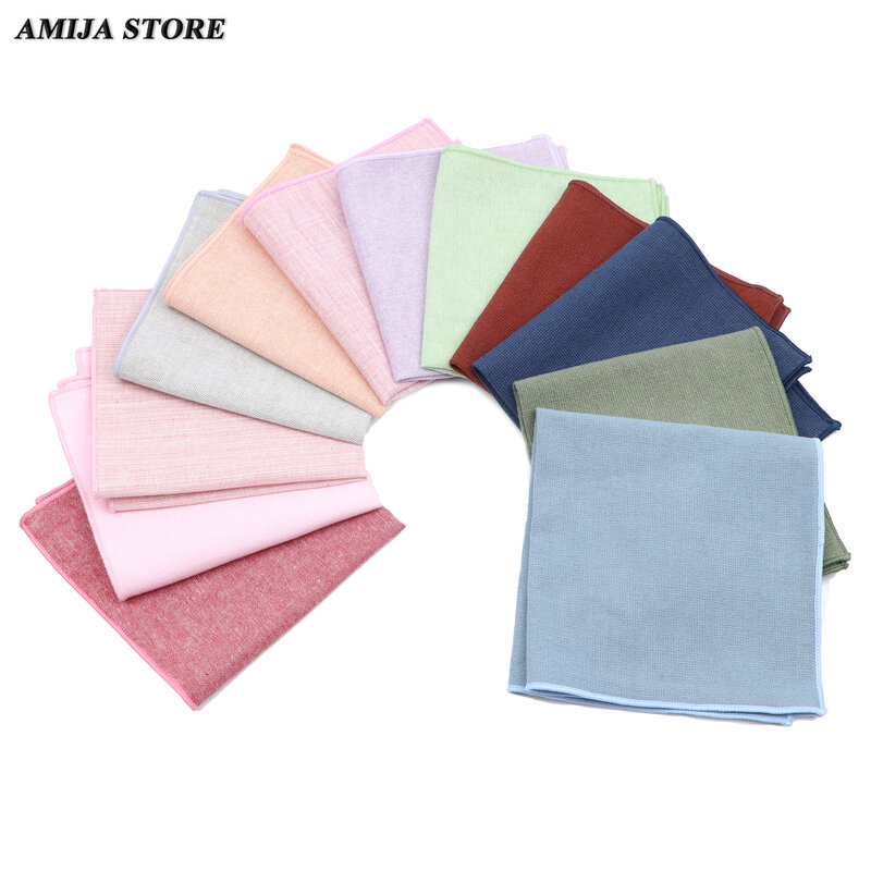 Pañuelo de algodón de Color liso Unisex, rosa y azul de bolsillo Pañuelo cuadrado, pañuelo colorido para el pecho, accesorio de estilo clásico para toalla y pajarita