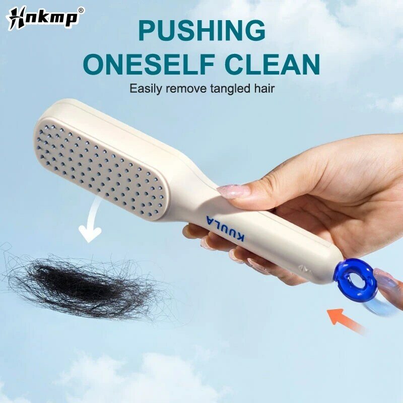 Anti-Static Massage Comb Self-Cleaning Telescopic Comb For Hair Scalp Cleaning Hairdressing Comb Women Salon Styling Tool