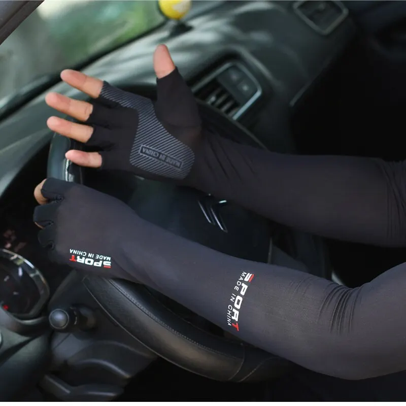For Kawasaki Z1000 Z800 Z750 Z650 Z300 Z250 Z125 Ice Silk Arm Sleeves Men Cycling Gloves   Cover Summer Woman Man Cool Muff