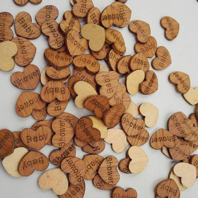 100PCS Heart Shaped Wooden Vintage Buttons Scrapbooking DIY Brown Wood Buckles Button for Art Crafts Decorations
