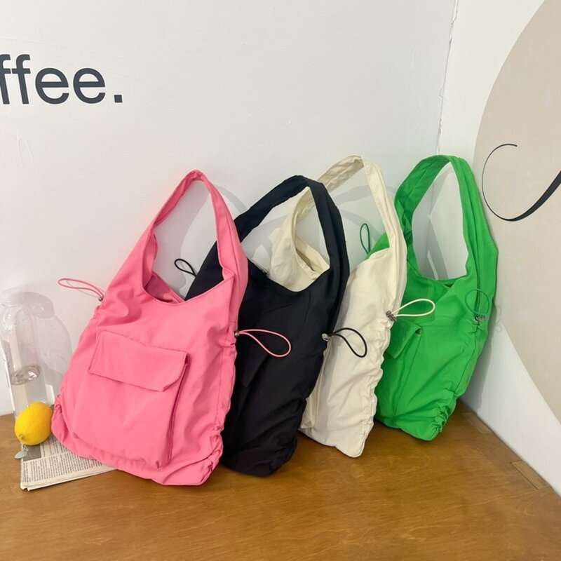 Borsa a tracolla Oxford nuova borsa a tracolla per studenti di grande capacità pieghettata borsa a tracolla piegata con coulisse donna ragazze
