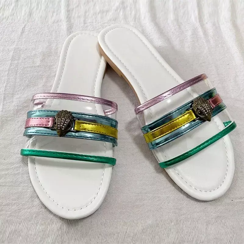 2024 Nowe kapcie London Engle Head Wave Striped Summer Flat Shoes Fashion Design Slip on Slides Outdoor Sandal Slipper