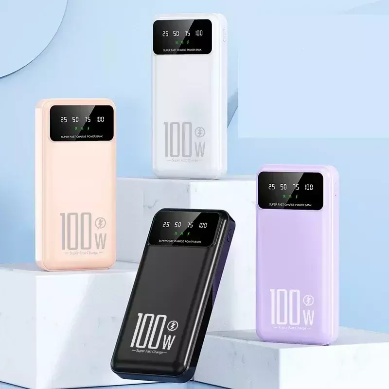 100W Power Bank 50000mAh Super Fast Charging for Huawei Samsung Portable External Battery Charger for iPhone Xiaomi Powerbank