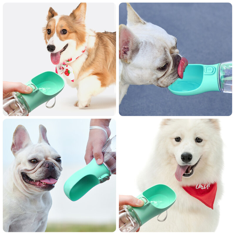 Bottiglia d'acqua portatile per cani di piccola taglia gatto all'aperto a tenuta stagna ciotole per bere a piedi Chihuahua Bulldog francese forniture