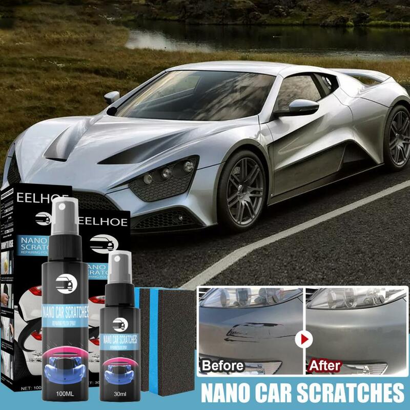 30/50/100Ml Nano Auto Krasreparatie Spray Snelle Krasverwijderaar Glanzende Afwerking Keramische Coating Bescherming Auto Krasverwijderaar