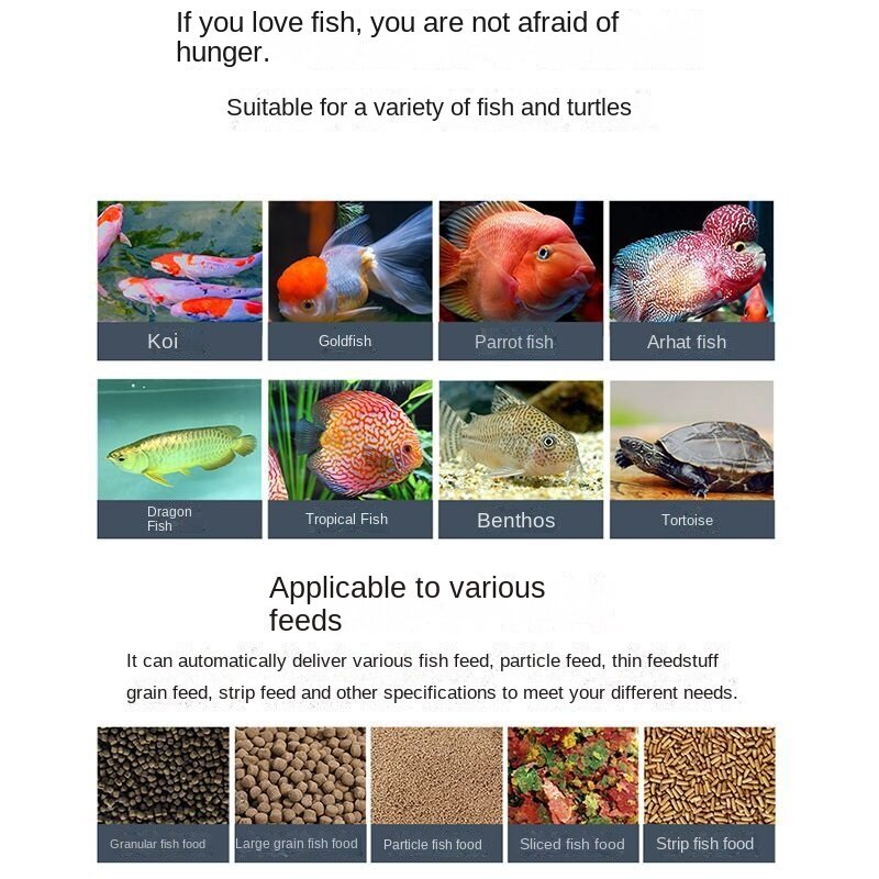 Alimentador automático do tanque de peixes do aquário, App sem fio do telefone esperto, orador inteligente, controle remoto, sincronismo, WiFi, alimentação dos peixes