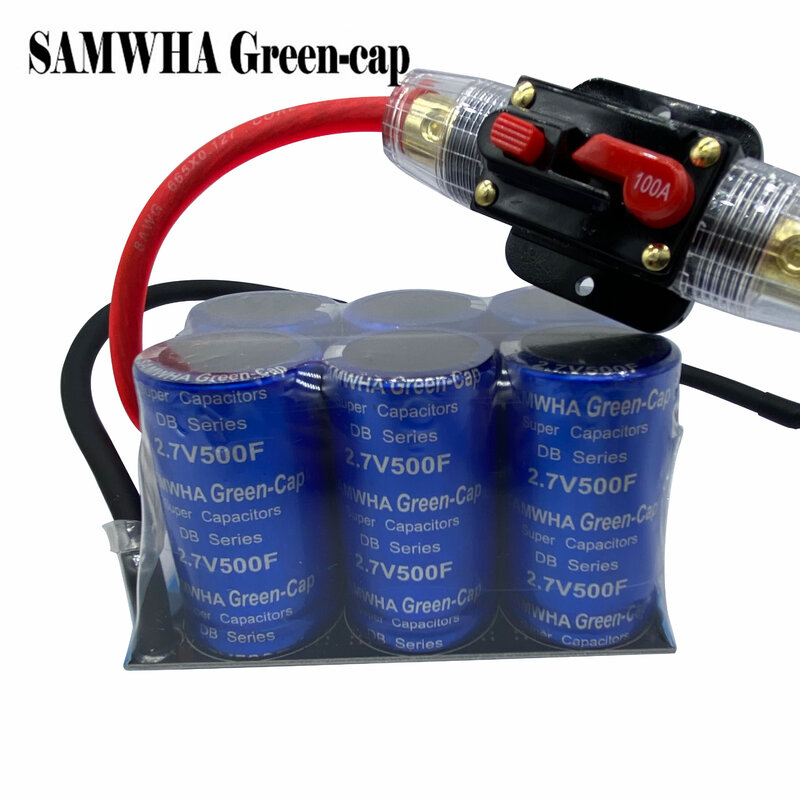 SAMWHA-Green-Cap Super Capacitor com Placa de Proteção de Tensão, Supercapacitor Automóvel, 16V83F, 2.7 V500F