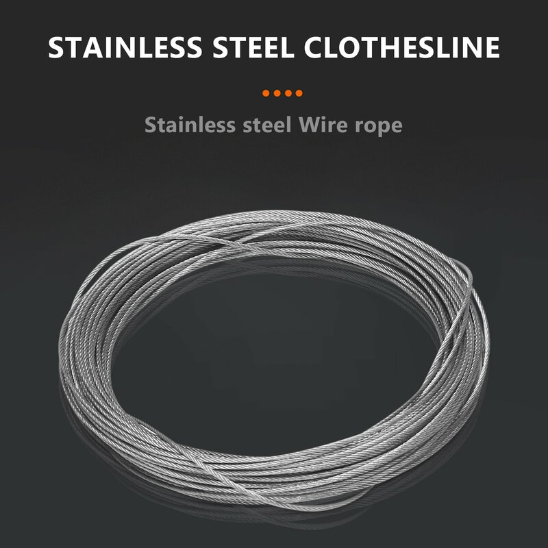 ステンレス鋼ワイヤーロープ、ケーブルリギング、エクストラロング、直径15m、直径1.0mm
