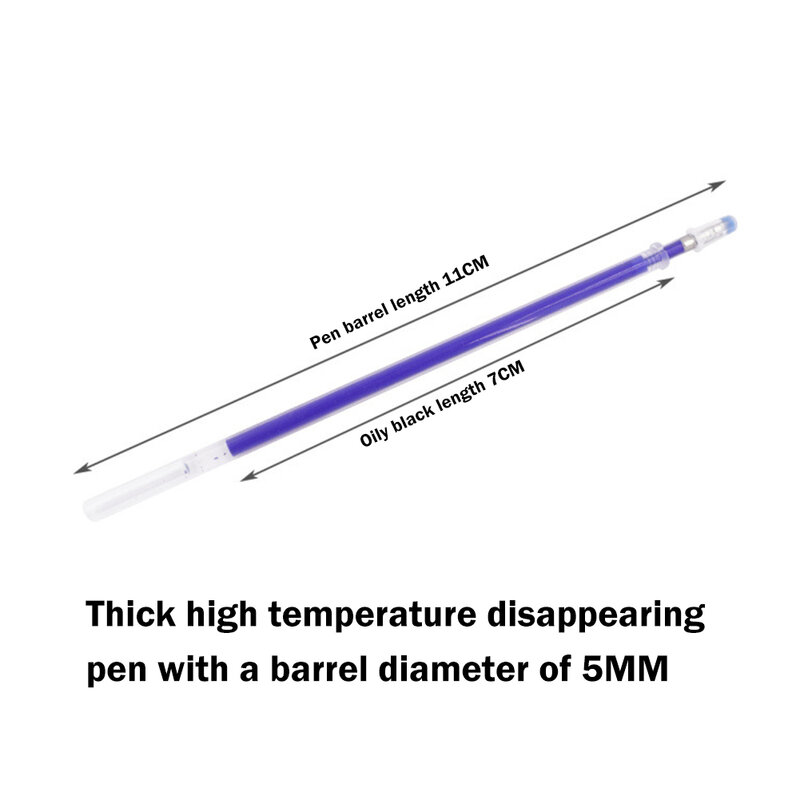 Alta temperatura Desaparecendo Tecido Marcador Pen, PU Couro, grandes recargas para Quilting Costura e Costura, Heat Erase, 100pcs por conjunto