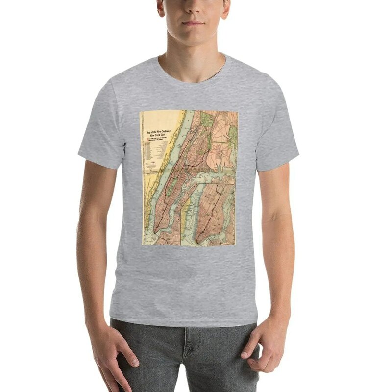 Vintage Nyc U-Bahn Karte () T-Shirt Bluse angepasst übergroße schlichte Männer T-Shirts