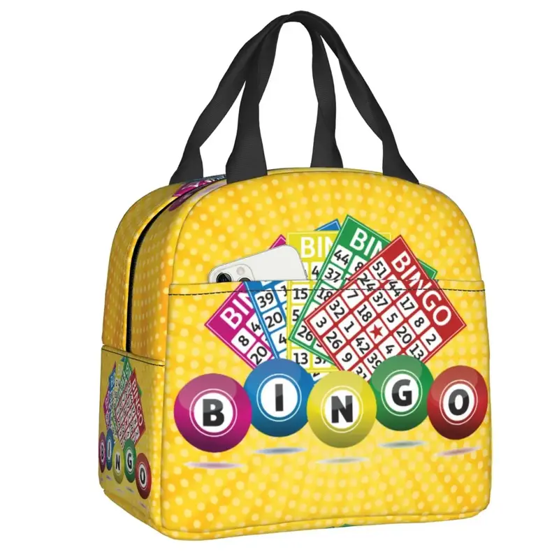 Hot Game Bingo isolierte Lunch-Tasche für die Arbeits schule auslaufs ichere Kühler Thermal Bento Box Frauen Kinder Lebensmittel behälter Einkaufstaschen