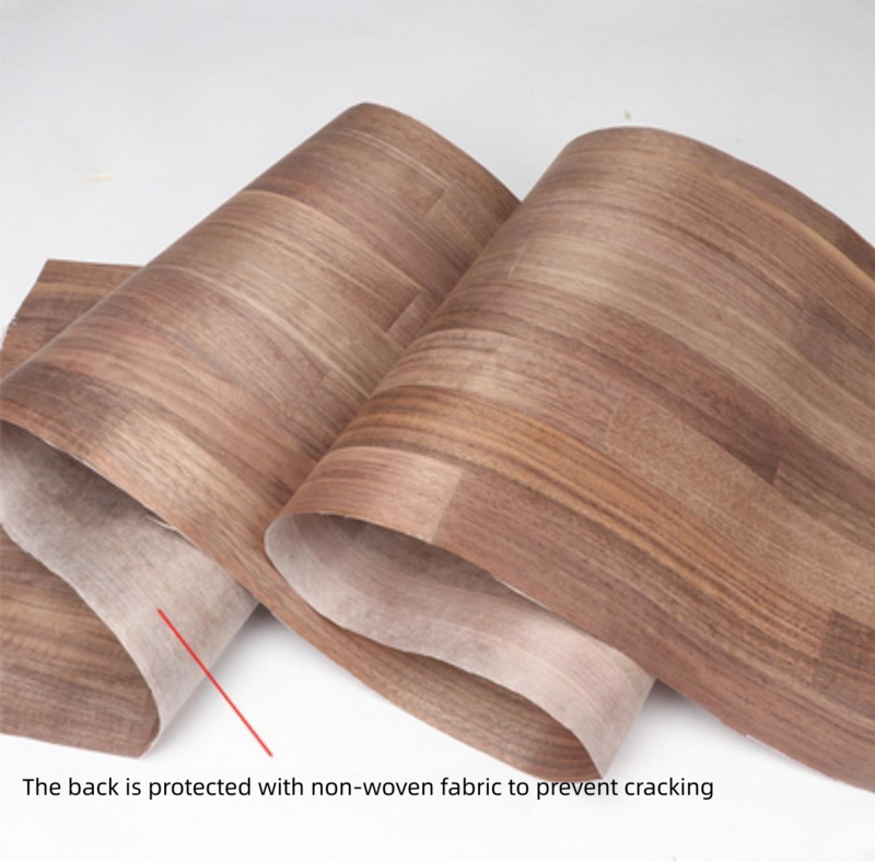 L:2.5meter lebar: 430mm T:0.25mm hitam Walnut mulut datar kulit kayu Walnut kayu padat Splicing kayu lembar Veneer untuk dijual