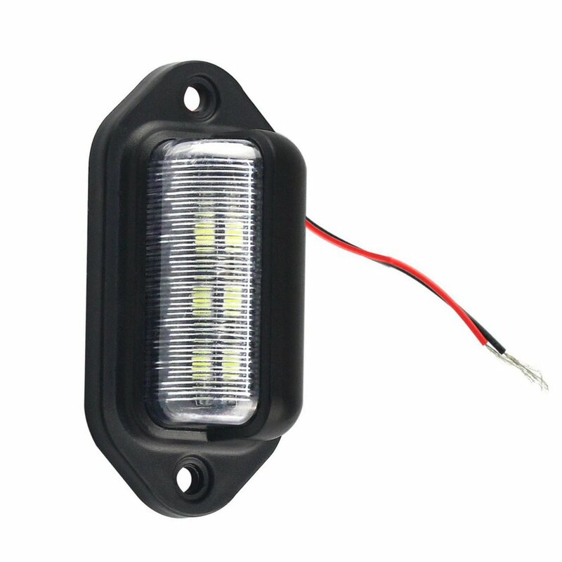 1Pcs DC 12V 6LED Car Rear Trunk Switch Assembly License Plate Lamp Waterproof Warm White Light Reverse Rear License Plate Lamp