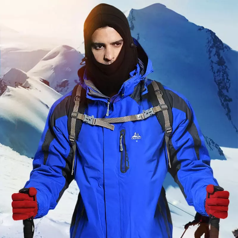 Czapka Polar runo zimowa kominiarka z wełny męski ciepły ochraniacz na twarz szyi ciepły kaptur taktyczny sportowy szalik wojskowy