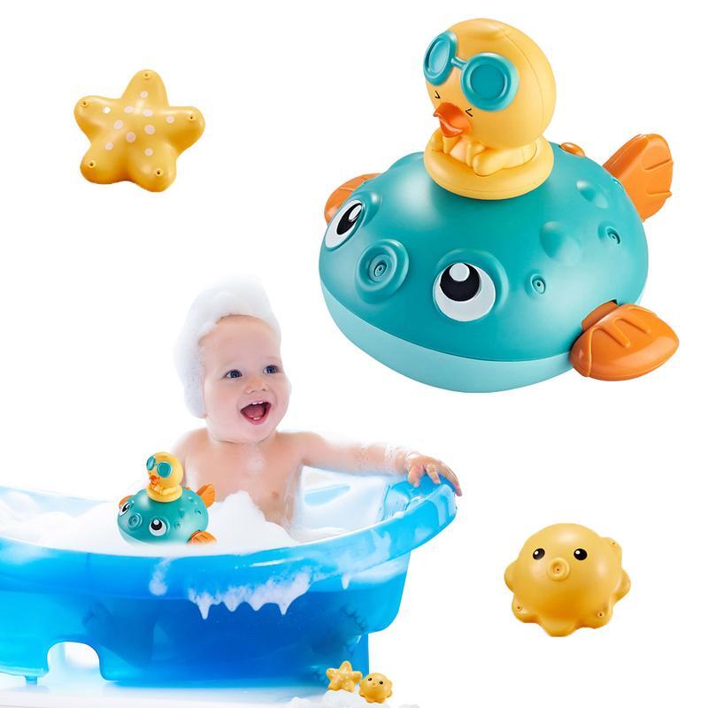 Baby Water Spray Toy Automatic Spray Water Bath Toy Light Up Bath Toys Shower Bathtub Toy For Toddlers Over 3 Years Old Cute