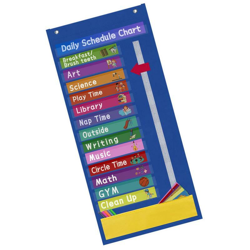 Tabella tascabile del programma giornaliero tabella di programmazione didattica del calendario dell'aula tascabile del programma di classe blu per la casa dell'ufficio scolastico