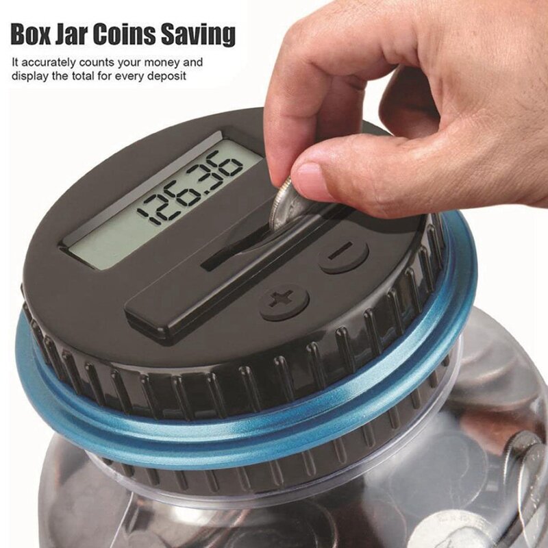 Money Savings Counter Clea Digital Sorter Bank LCD Counting Money Jar Change Gift Coin Sorter For Adults