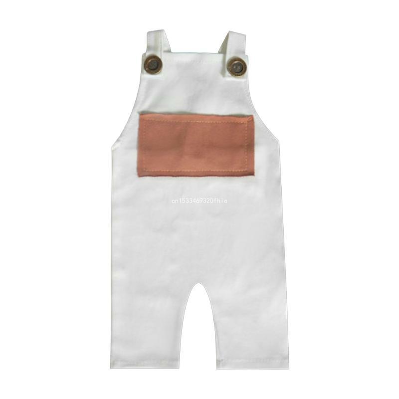 Adereços para fotografia recém-nascidos roupas com botões macacão calças sessão fotos bebê/