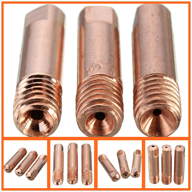 10Pcs  Welding Torch Tips Holder Gas Nozzle MB-15AK MIG/MAG M6 Soldering Supplies Accessories And Parts 0.8/1.0/1.2mm