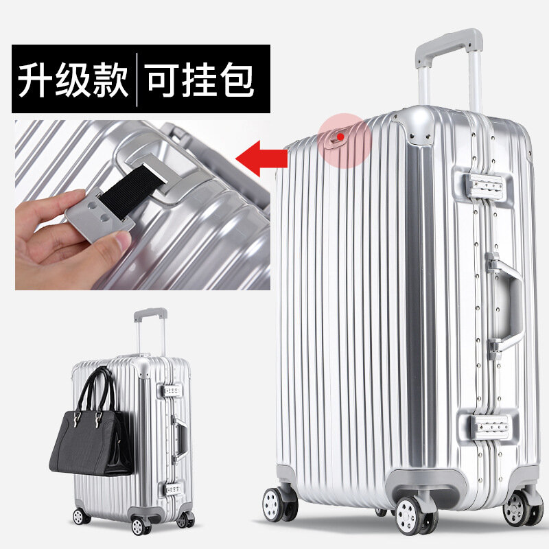 PLUENLI Trendy Aluminum Frame Trolley Case Universal Wheel Luggage