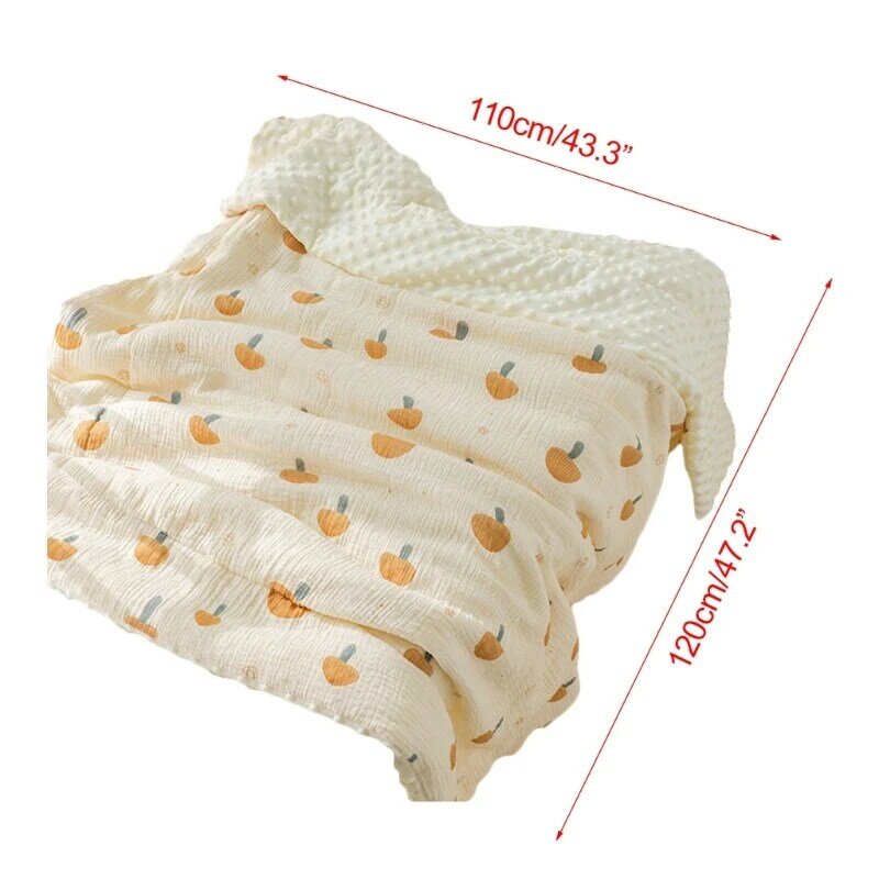 2024 New Infant Swaddling Blanket Newborn Shower Blanket Cotton Quilt Double-Side Crepe Velvet Baby Wrap Outdoor Stroller Towel