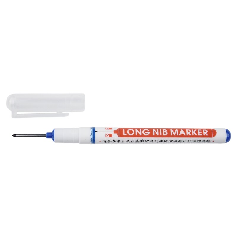 Multi-purpose Long Head Markers, Deep Hole Marker Pen para Banheiro, Carpintaria, Vermelho, Azul, Preto, 140mm × 9mm, 1Pc