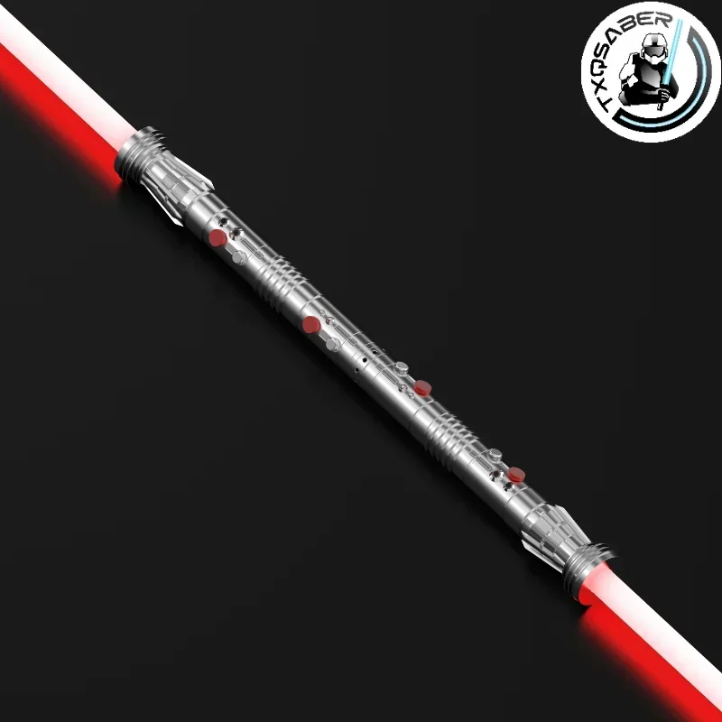 TXQSABER-Duplo Darth Maul Swing Suave Lightsaber, Handle Plus Blade Saber, Metal Hilt, Heavy Fighting RGB Light Jedi Laser Sword, 2pcs