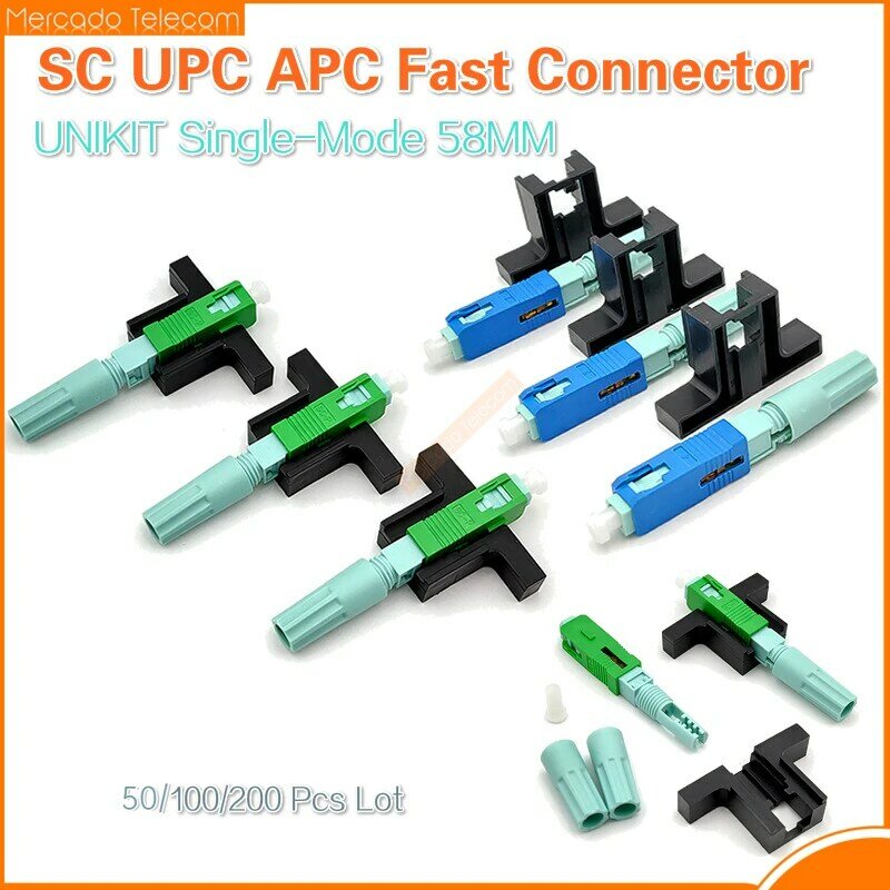 Gratis pengiriman baru SC APC UPC 58mm SM Mode tunggal konektor optik FTTH alat konektor dingin SC UPC serat konektor cepat