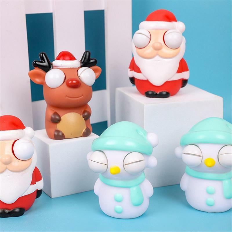 Knijp Speelgoed Kerstspeelgoed Veilig Cartoon Fidget Speelgoed Schattig Grappig Knijpen Speelgoed Kerstgunsten Met Sneeuwpop Kerstman Rendieren
