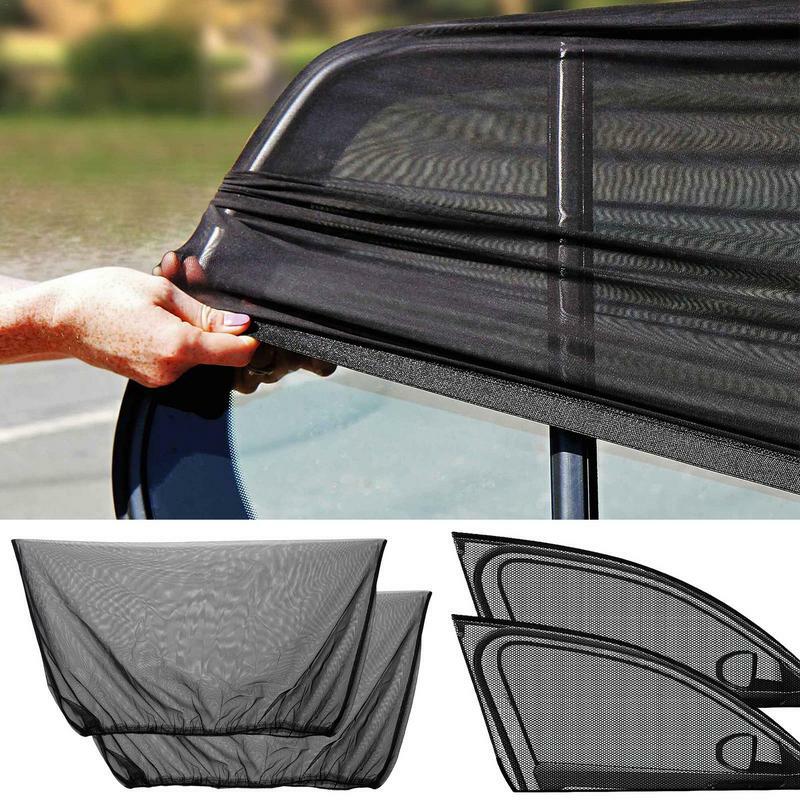 Car Sunshade Cortinas Universal Side Window Shades SUV Cortinas Proteção Repelente Mosquito Mesh Net Sunshade Auto Acessórios