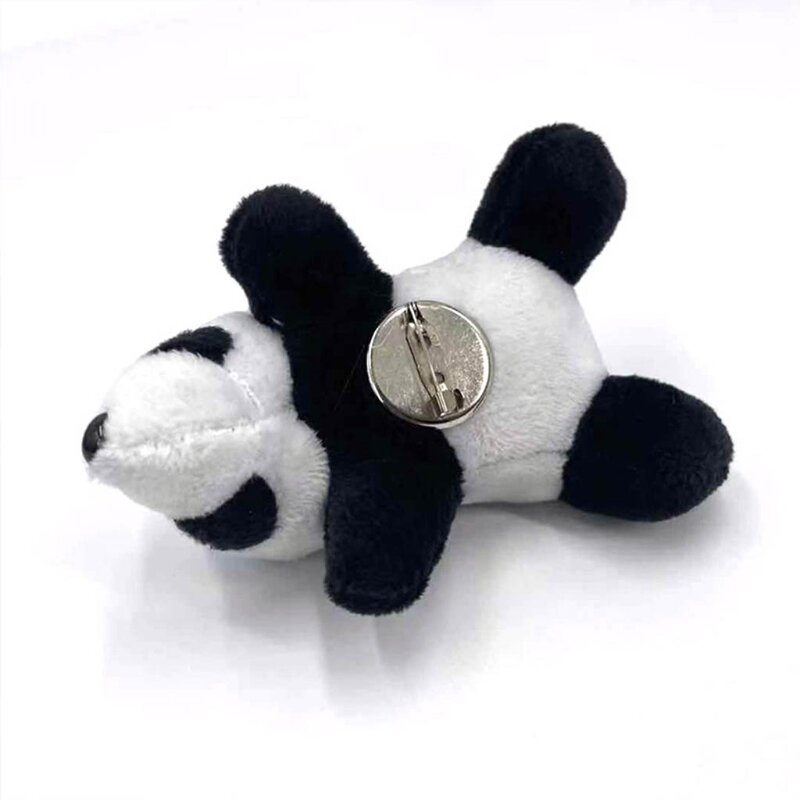 بروش شريط الباندا القطيفة لدبوس الباندا الصغير للعبة الدمية على شكل حيوان دبوس صدر Sca