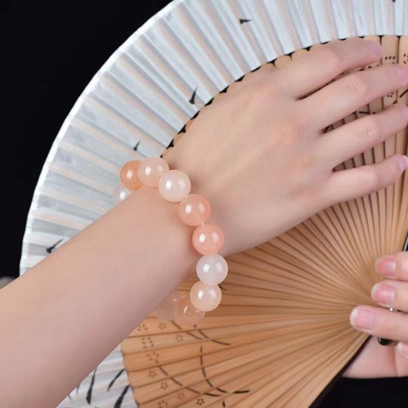 Golden Silk Jade Hand Chain Natural Rhodonite Stone Elastic Bangle Fashion Womens Gemstone Bracelets Charms Jewelry Accessories