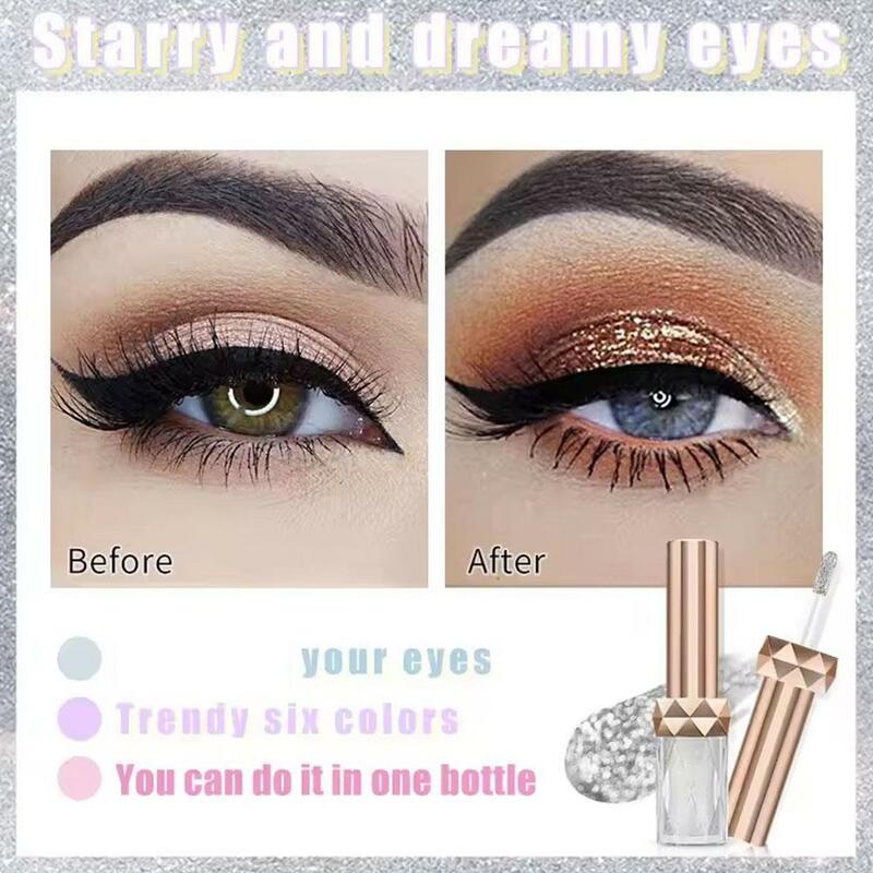 Liquid Eyeshadow,Shiny Diamond Pearl Eye Shadow,Long Lasting Finishes Makeup Waterproof,Multi-Reflective Glitter R5K0