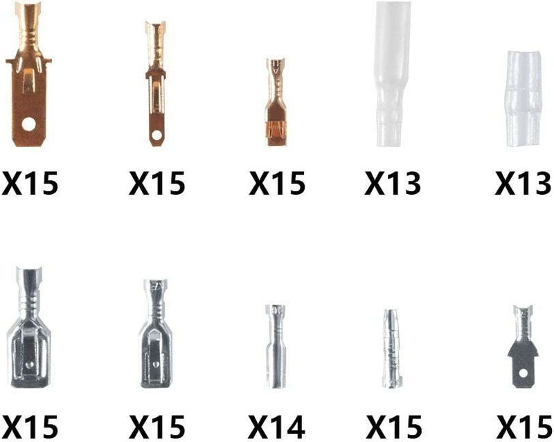 男性と女性の絶縁ワイヤーコネクタ、電気圧着端末、スペードコネクタ、各種キット、2.8mm、4.8mm、6.3mm、150個