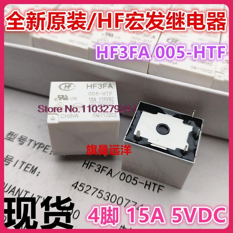 HF3FA 005-HTF 5V 5VDC 15A HF3FD 005-HST HTF, 10 peças por lote