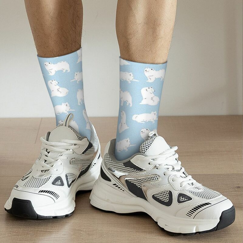 Samoyed Print Socken Harajuku super weiche Strümpfe ganzjährig lange Socken Zubehör für Männer Frau Geschenke