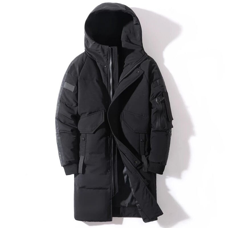 Giacca invernale da uomo in cotone termico spesso con cerniera Multi-tasca con cappuccio da uomo Outdoor antivento Outwear Coat