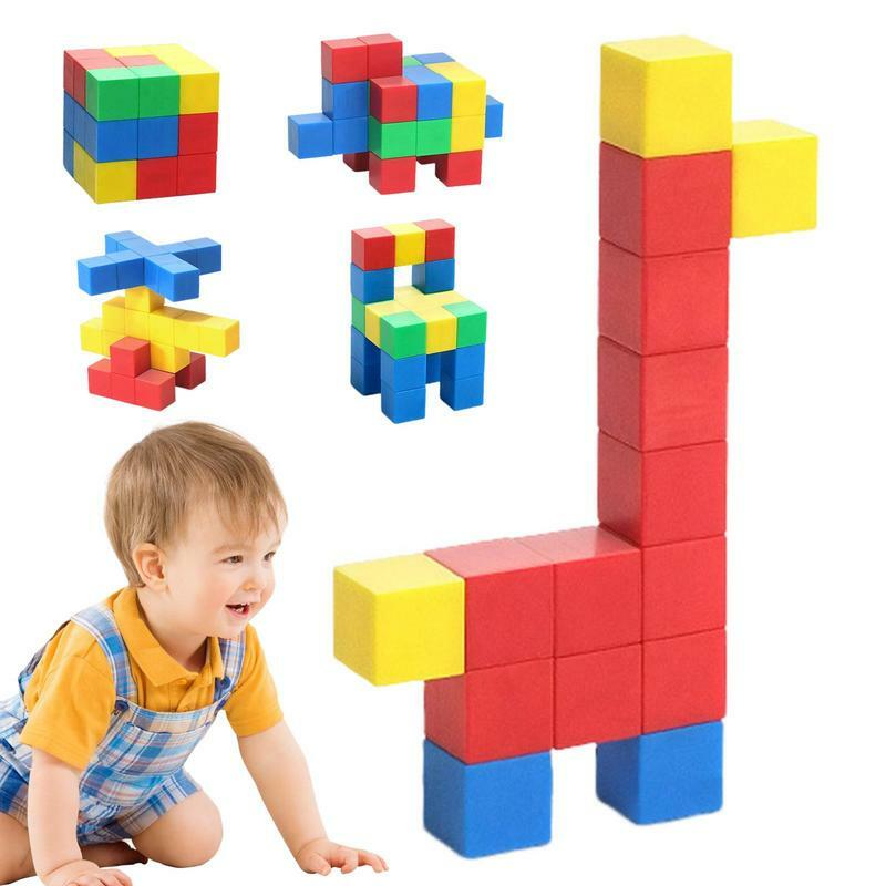 Bloques de construcción magnéticos de 32 piezas para niños, juguetes educativos para niños, bloques magnéticos Montessori, regalo para niños